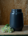 black ceramic vase