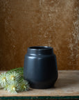 black ceramic vase